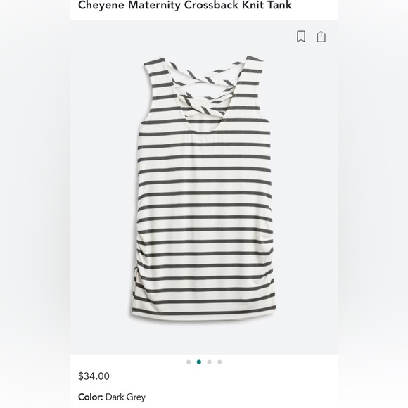 Loveappella • Cheyene Maternity Crossback Knit Tank • Grey & White • Medium - Picture 2 of 5